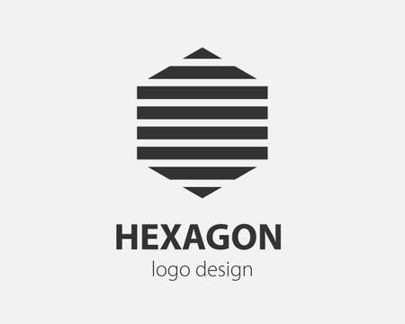 Abstract hexagon logo vector. Creative geometric logotype, design concept.のイラスト素材