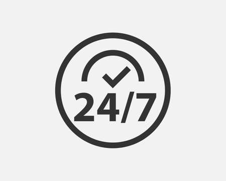 24 Hours a day service icon symbol vector. Signs and symbol for websites, web design, mobile app