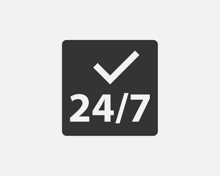 24 Hours a day service icon symbol vector. Signs and symbol for websites, web design, mobile app