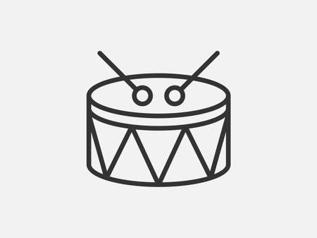 Drum toy icon on white background. Line style vector.のイラスト素材