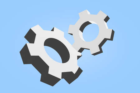 Gear wheel industry element. 3d illustration concept teamwork
