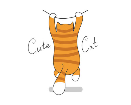 Cartoon cute cat vector illustration. Pet funny character with slogan for print on kid fashion.のイラスト素材