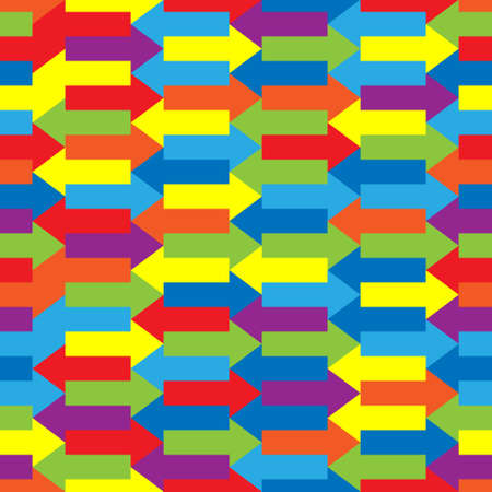 Arrow pattern seamless. Vector arrows abstract background. Raibow color design.のイラスト素材