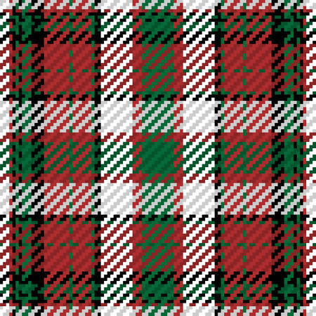 Seamless pattern of scottish tartan plaid. Repeatable background with check fabric texture. Flat vector backdrop of striped textile print.のイラスト素材