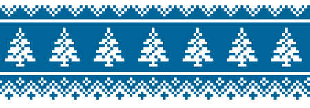 Winter Christmas vector seamless pattern. New Years pixel background.のイラスト素材