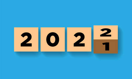 Creative concept of 2022 Happy New Year poster. Vector design templates with logo for celebration...
