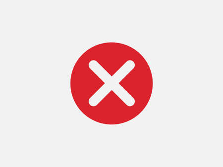 Close icon vector sign. Cancel symbol web design. Error, denied, avoid or wrong data button.