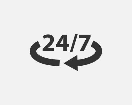 24 Hours a day service icon symbol vector. Signs and symbol for websites, web design, mobile appのイラスト素材