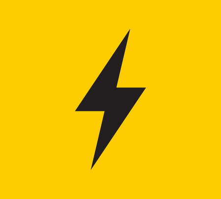 Power energy vector emblem. Electricity flash symbol. Charge or danger icon.