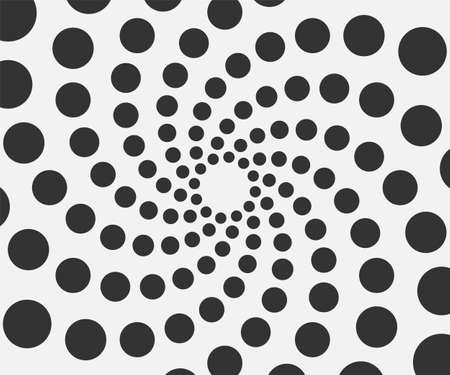 Abstract circle pattern, art decoration with black and white dots. Vector dotted backgroundのイラスト素材