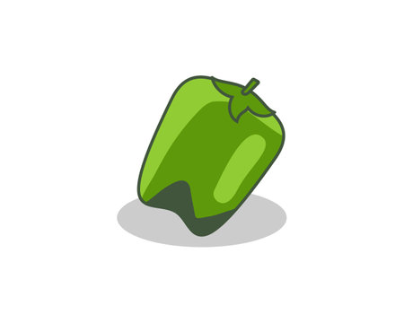 Pepper vector icon. Vegetables healthy vegetarian food. Organic plant symbolのイラスト素材