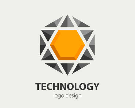 Abstract business logo design. Vector company logotype concept. Haxogen corporate sign for brand identity.のイラスト素材