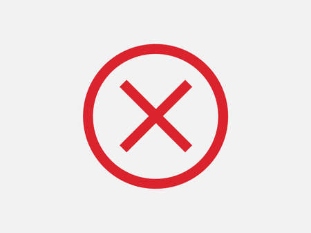 Close icon vector sign. Cancel symbol web design. Error, denied, avoid or wrong data button.のイラスト素材