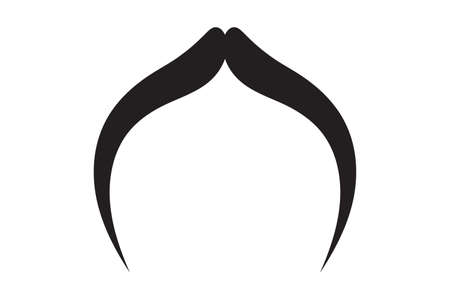 Mustache vector icon. Black retro style mustache. Shave barber vintage man face.のイラスト素材