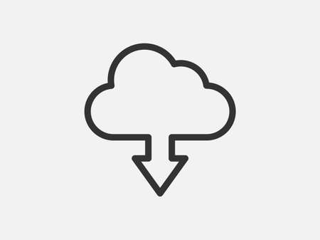 Technology icon vector cloud computing connection. Big data global server. Line design network information symbol for computer or mobile phone.のイラスト素材