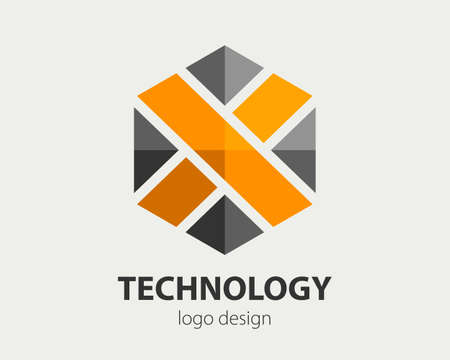 Abstract business logo design. Vector company logotype concept. Haxogen corporate sign for brand identity.のイラスト素材