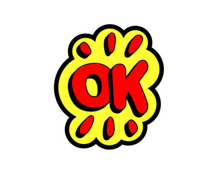 Comic style vector cool sticker. Bubble label, speech sticker with word for comics book. Humor pop balloon illustration.のイラスト素材