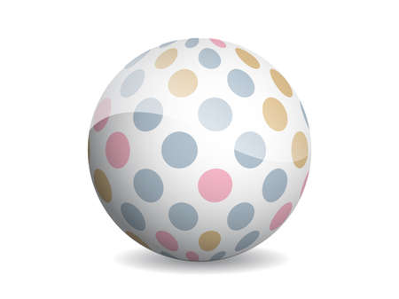 3D ball abstract vector illustration. Pattern sphere modern design. Round shape globe isolated on white background.のイラスト素材