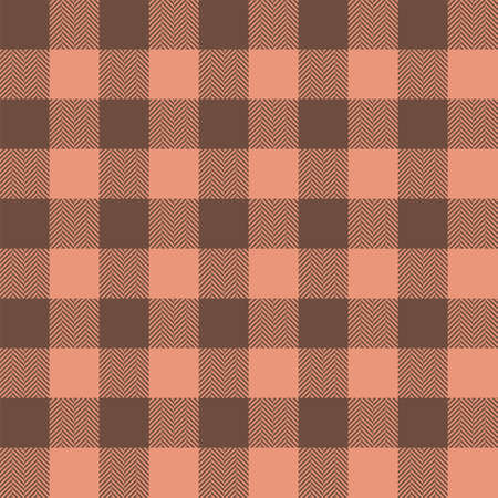 Plaid check pattern in orange and red colors. seamless fabric texture. Tartan textile print design.のイラスト素材