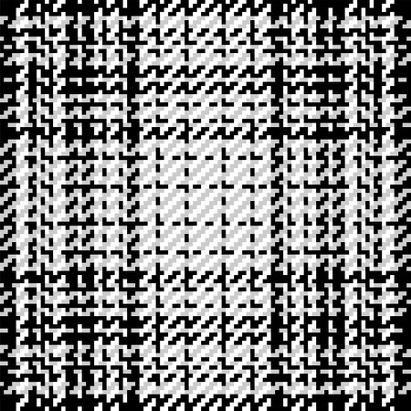 Plaid check pattern in black and white. Seamless texture fabric background.