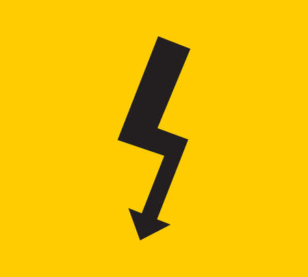 Power energy vector emblem. Electricity flash symbol. Charge or danger icon.のイラスト素材