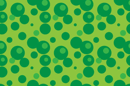 Trendy green bubbles dots abstract design. Seamless pattern dot texture.のイラスト素材