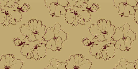 Floral seamless pattern of fabric design. flower background print texture. Vector garden style decoration.のイラスト素材