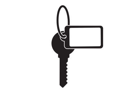 Key icon for lock and open door in house. Safety and security protection symbol. vector illustration.のイラスト素材