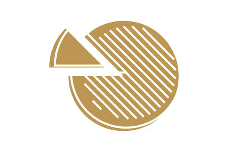 Round graphic fraction circle shape vector element. Geometric diagram division section icon. Chart divide wheel.のイラスト素材