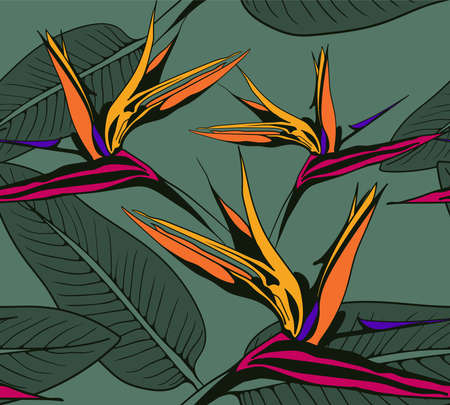 Flower pattern seamless vector background. Floral design illustration for textile, fabric, paper print or wallpaper.のイラスト素材