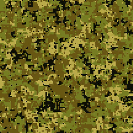 Pixel camouflage for a soldier army uniform. Modern camo fabric design. Digital military style vector background.のイラスト素材