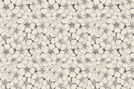 Floral seamless pattern design for fabric or wallpaper print. Flower vector textile decoration. nature background art.のイラスト素材