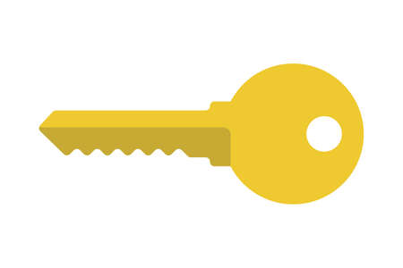 Key icon for lock and open door in house. Safety and security protection symbol. vector illustration.のイラスト素材