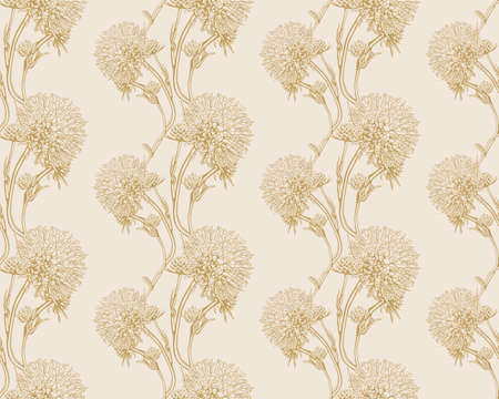 Floral seamless pattern design for fabric or wallpaper print. Flower vector textile decoration. nature background art.のイラスト素材