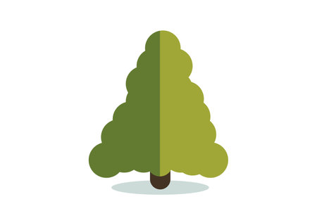 Christmas tree vector icon. Modern style fir symbol in color for holiday decoration, gift card design, celebration design element.のイラスト素材