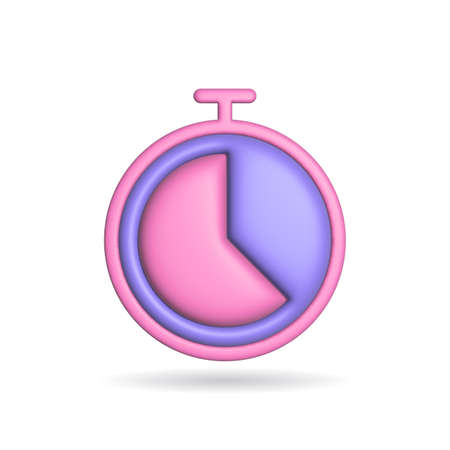 3d rendering time icon. Illustration with shadow isolated on white background.