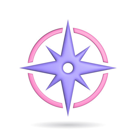 3d rendering gps sign icon. Illustration with shadow isolated on white background.の写真素材