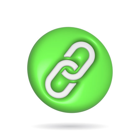 3d rendering link icon. Illustration with shadow isolated on white background.の写真素材