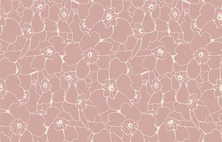 Floral seamless pattern of fabric design. flower background print texture. Vector garden style decoration.のイラスト素材