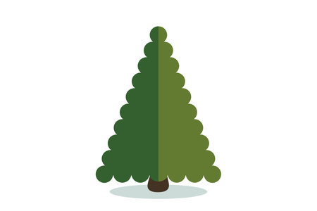 Christmas tree vector icon. Modern style fir symbol in color for holiday decoration, gift card design, celebration design element.のイラスト素材