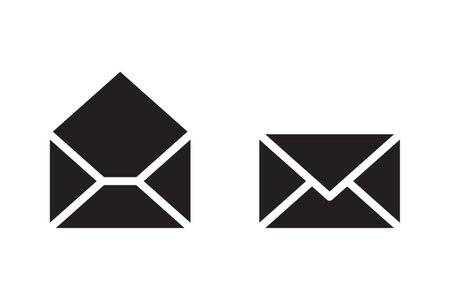 Mail icon vector sign. letter envelope symbol. Message send to address illustration. Email newsletter design.のイラスト素材