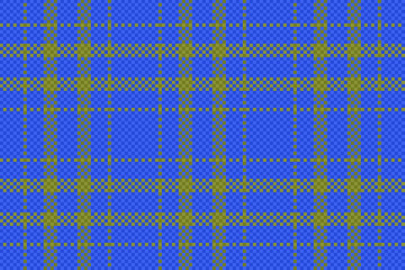 Background tartan check. Plaid fabric seamless. Vector texture pattern textile in yellow and blue...