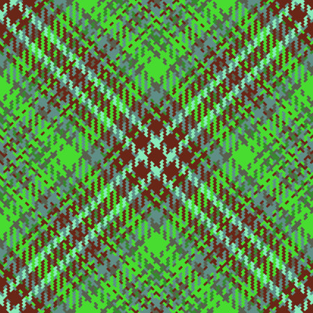 check pattern vector. Plaid textile texture. Background fabric seamless tartan in green and red colors.のイラスト素材