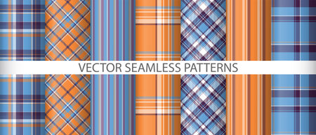 Set background vector seamless. Pattern fabric check. Textile tartan texture plain collection.のイラスト素材