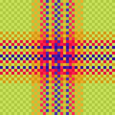 Fabric textile pattern. Plaid check vector. Texture background seamless tartan in green and yellow colors.のイラスト素材