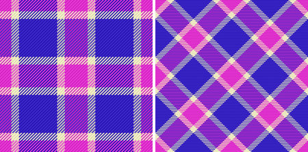 Texture check background. Seamless textile tartan. Plaid vector pattern in set.のイラスト素材