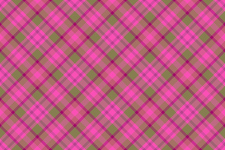 Check plain vector. background pattern textile. Fabric seamless texture tartan in pink and yellow...
