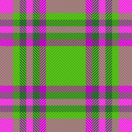 Check seamless textile. Pattern plain fabric. Background texture vector tartan in pink and green colors.のイラスト素材