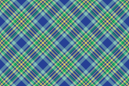 Texture background fabric. Check seamless pattern. Vector tartan plaid textile in green and yellow...