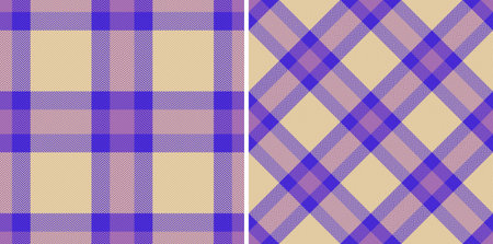 vector texture background. Plaid textile tartan. Fabric pattern check seamless in set.